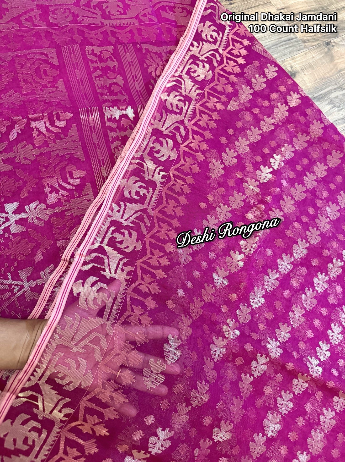 Exclusive Magenta Dhakai Jamdani Saree - Handloom Classic