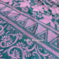 Sea green Bangalore Silk Kantha Saree with pink work