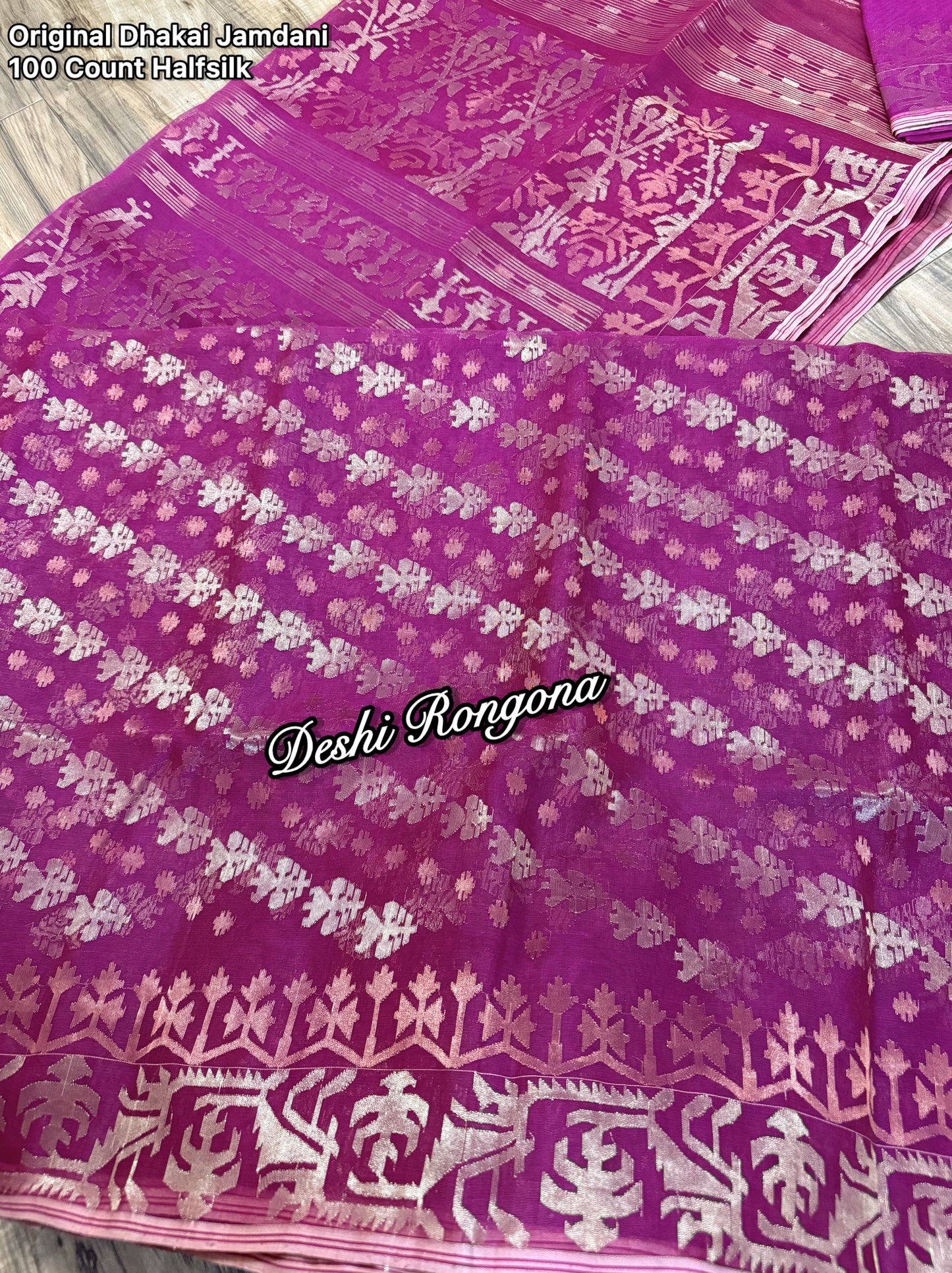 Exclusive Magenta Dhakai Jamdani Saree - Handloom Classic