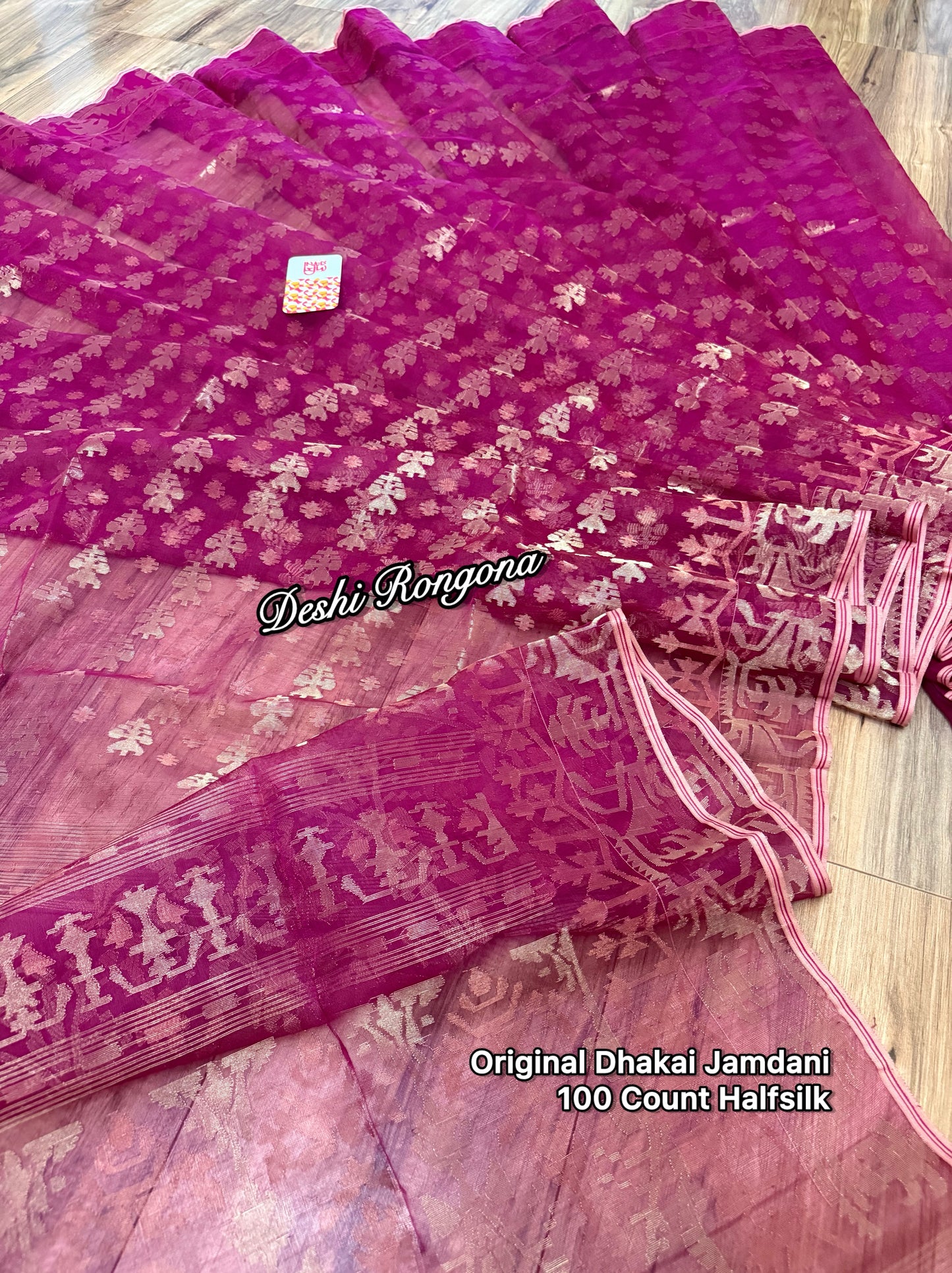 Exclusive Magenta Dhakai Jamdani Saree - Handloom Classic