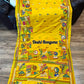 Yellow Bangalore Silk Kantha Saree