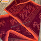 Monipuri Cotton saree, Maroon and Orange