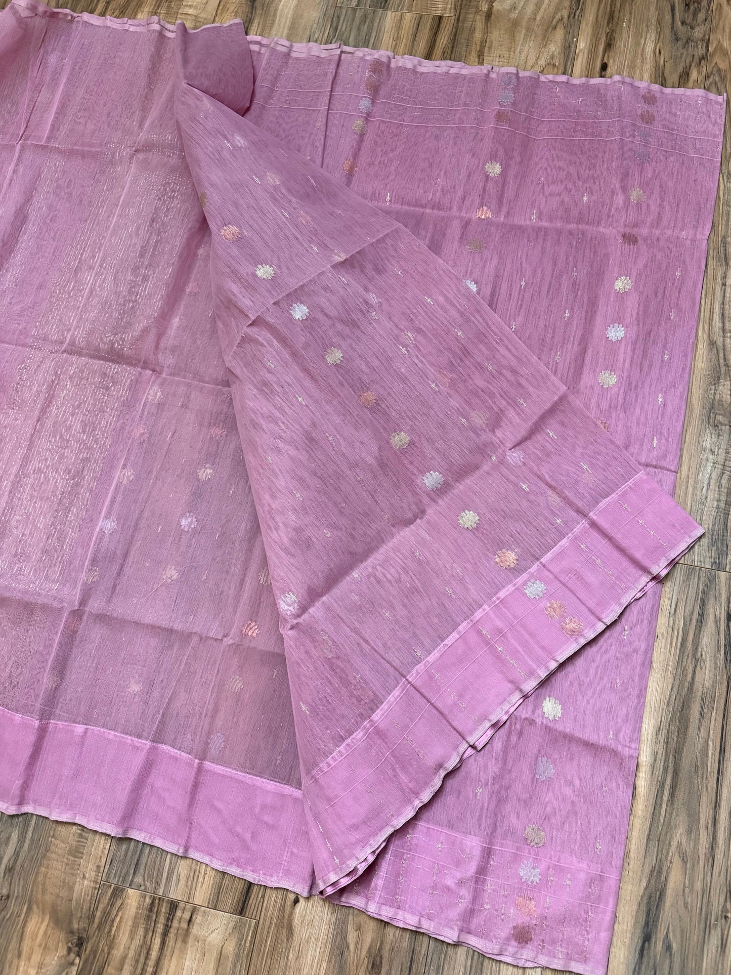 Original Dhakai Jamdani Saree - Opera Mauve