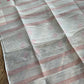 White Red Dhakai Jamdani Saree - Handwoven 40 Count Halfsilk