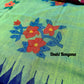 Sylheti Monipuri Saree, Mint with Purple/Blue Border