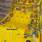 Yellow Bangalore Silk Kantha Saree