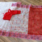 White-Red Cutwork Dhakai Jamdani – Designer Collection