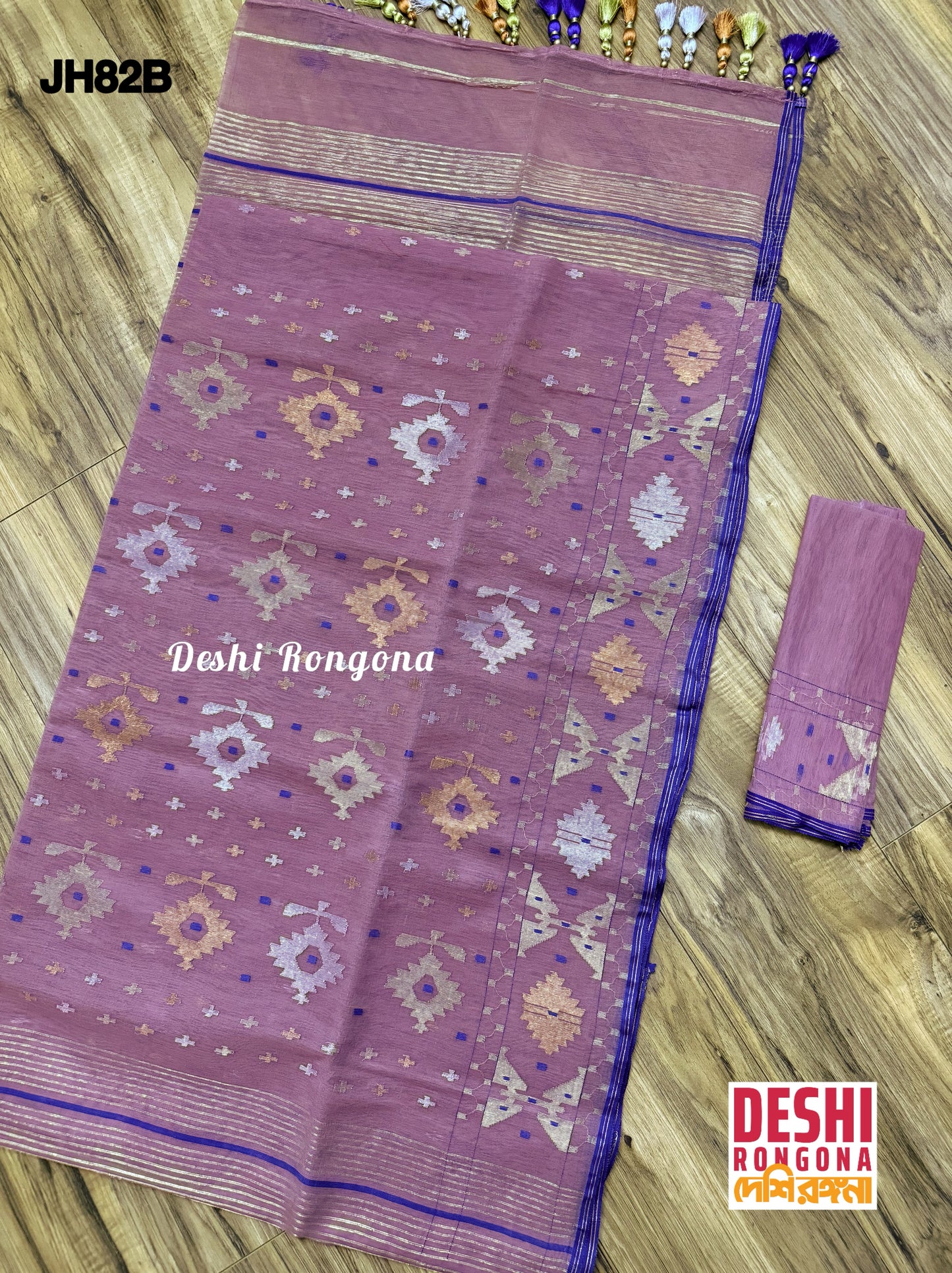 Original Dhakai Jamdani Saree - Opera Mauve