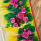 Rose Bloom Handpainted Saree on Tangail Halfsilk