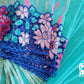 Turquoise Dhakai Jamdani with Cutwork Embroidery