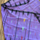 Sylheti Monipuri Handwoven Cotton Saree – Lilac & Black