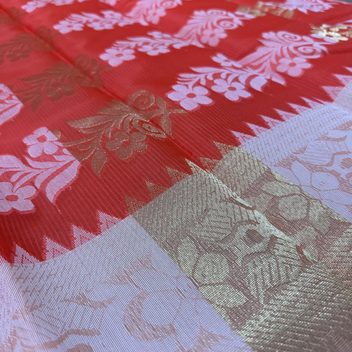 Tangail Halfsilk Saree, Orange