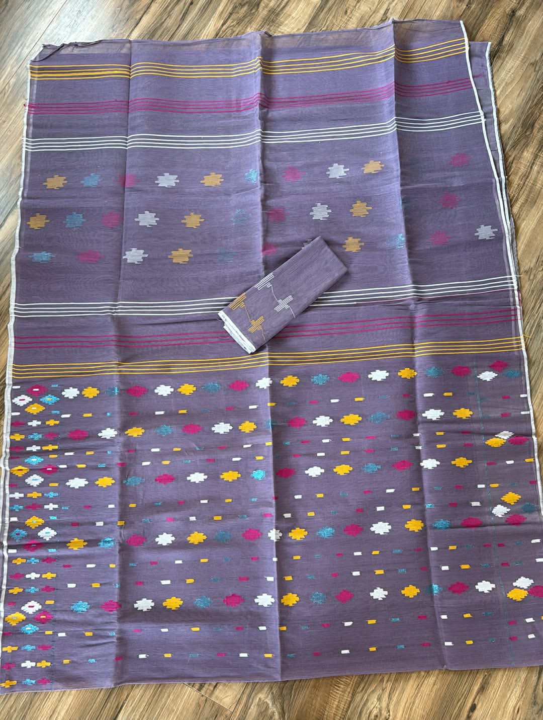Original Dhakai Jamdani Saree - Purple Mauve