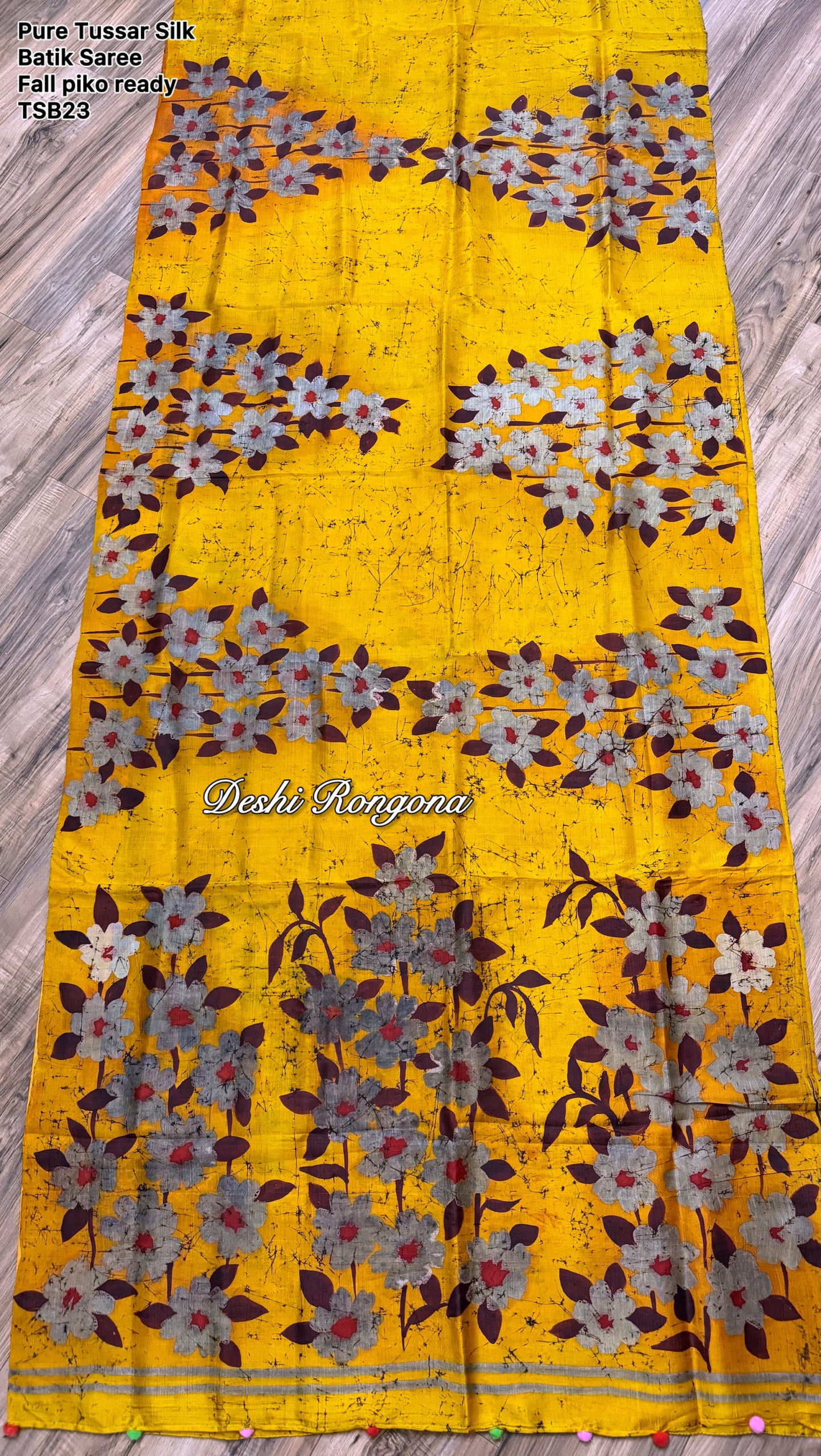 Pure Tussar Silk Hand Batik Saree