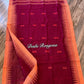 Monipuri Cotton saree, Maroon and Orange