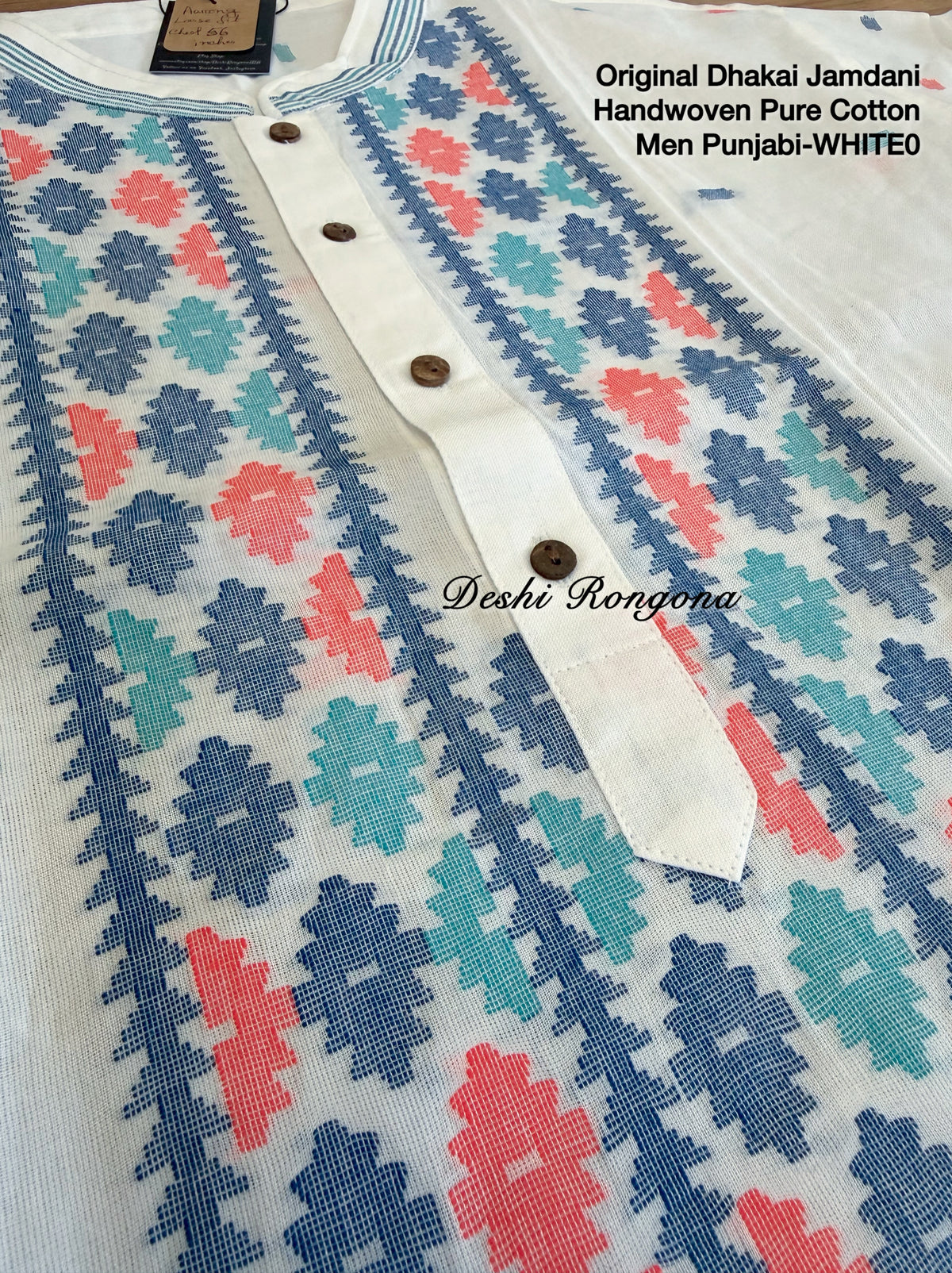 Original Dhakai Jamdani Men Punjabi-Pure Cotton