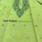 Original Dhakai Jamdani Punjabi, Handwoven Pure Cotton, Lime Color