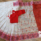 White-Red Cutwork Dhakai Jamdani – Designer Collection