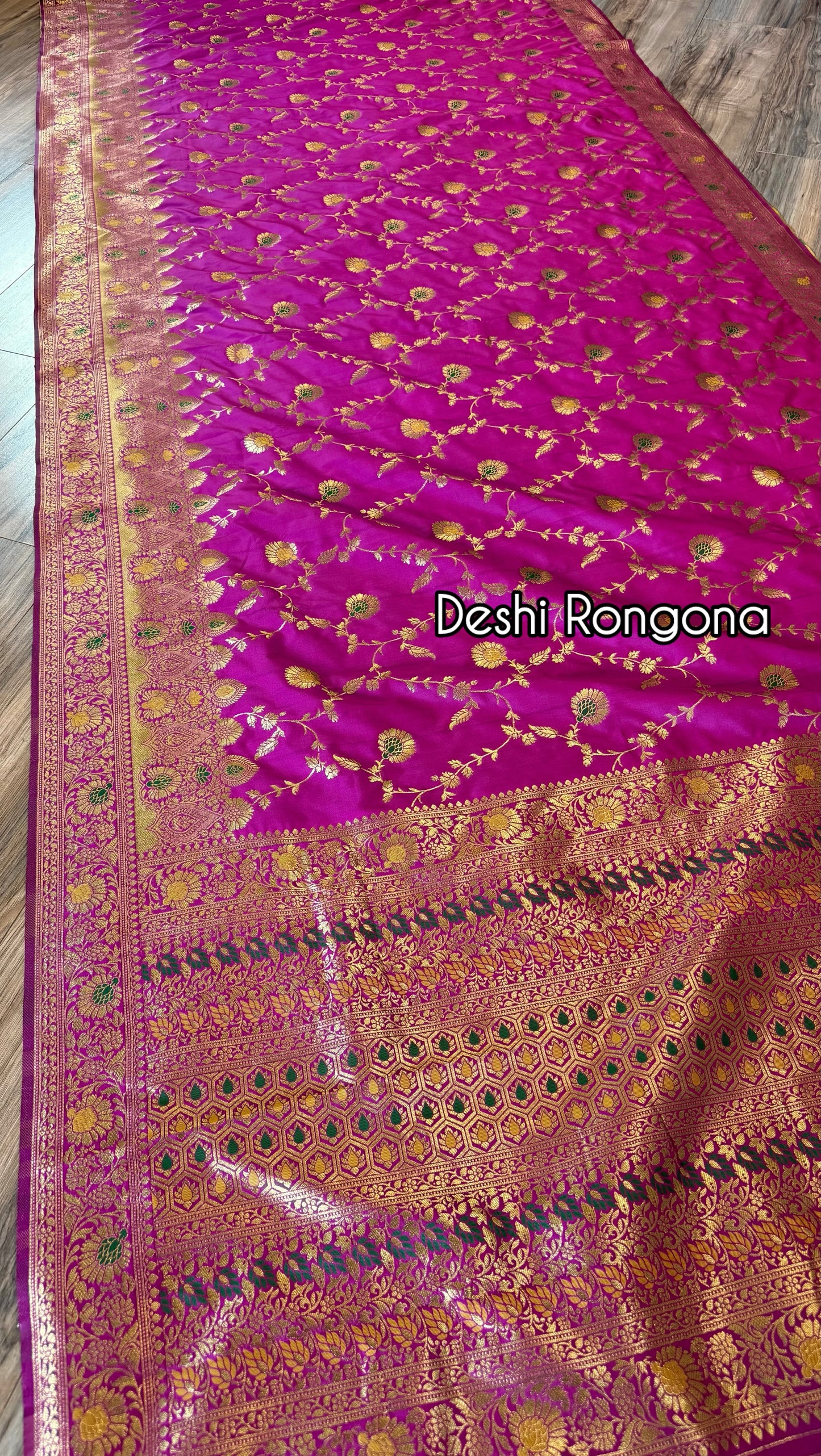 Magenta Benaroshi Katan Silk Saree – Elegant Wedding & Party Wear