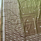 Duel Tone Olive Bangalore Silk Kantha Saree