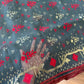 Gray Dhakai Jamdani Saree with Red and Zari work