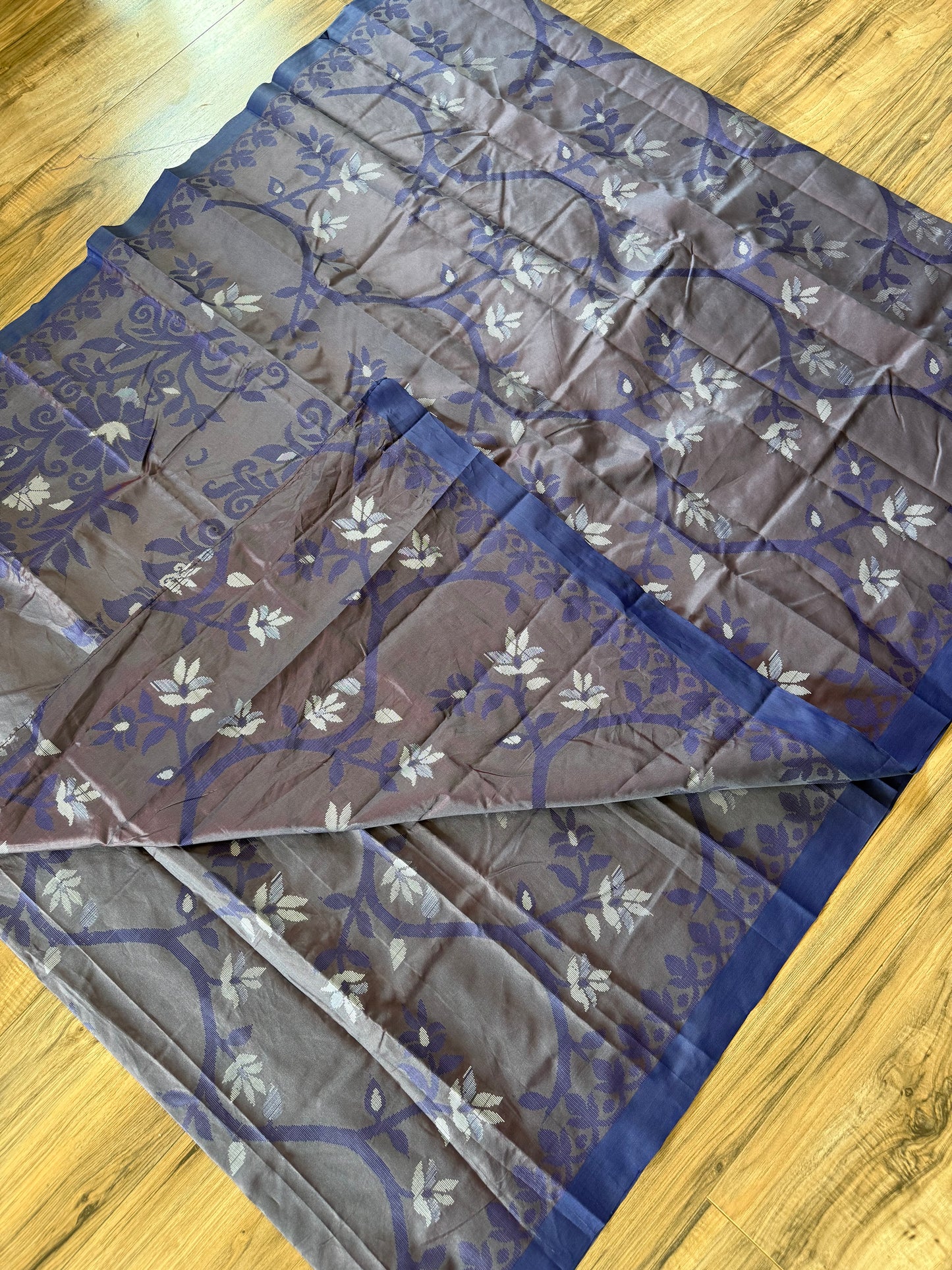 Tangail Silk Saree green and blue check