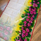 Rose Bloom Handpainted Saree on Tangail Halfsilk