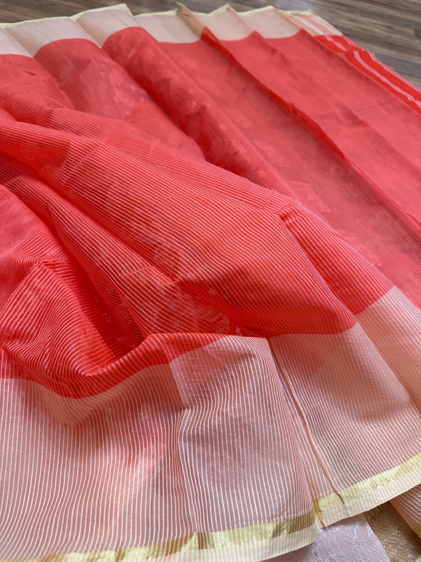 Tangail Halfsilk Saree, Orange