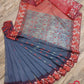 Gray-Red Cutwork Dhakai Jamdani – Halfsilk 64 count