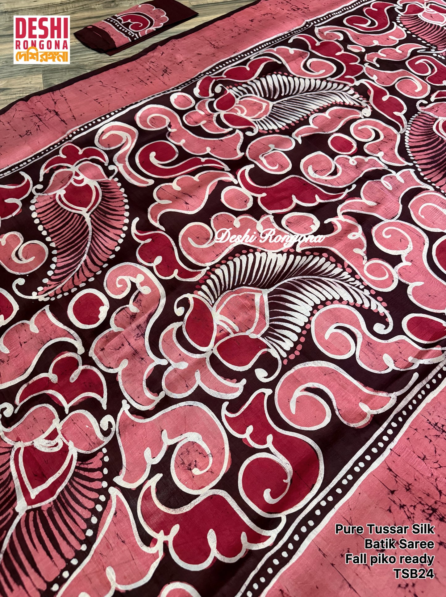 Pure Tussar Silk Hand Batik Saree