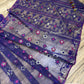 Elegant Violet Dhakai Jamdani Saree - Handloom Classic