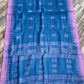 Sylheti Monipuri Handwoven Cotton Saree - Blue