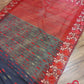 Gray-Red Cutwork Dhakai Jamdani – Halfsilk 64 count