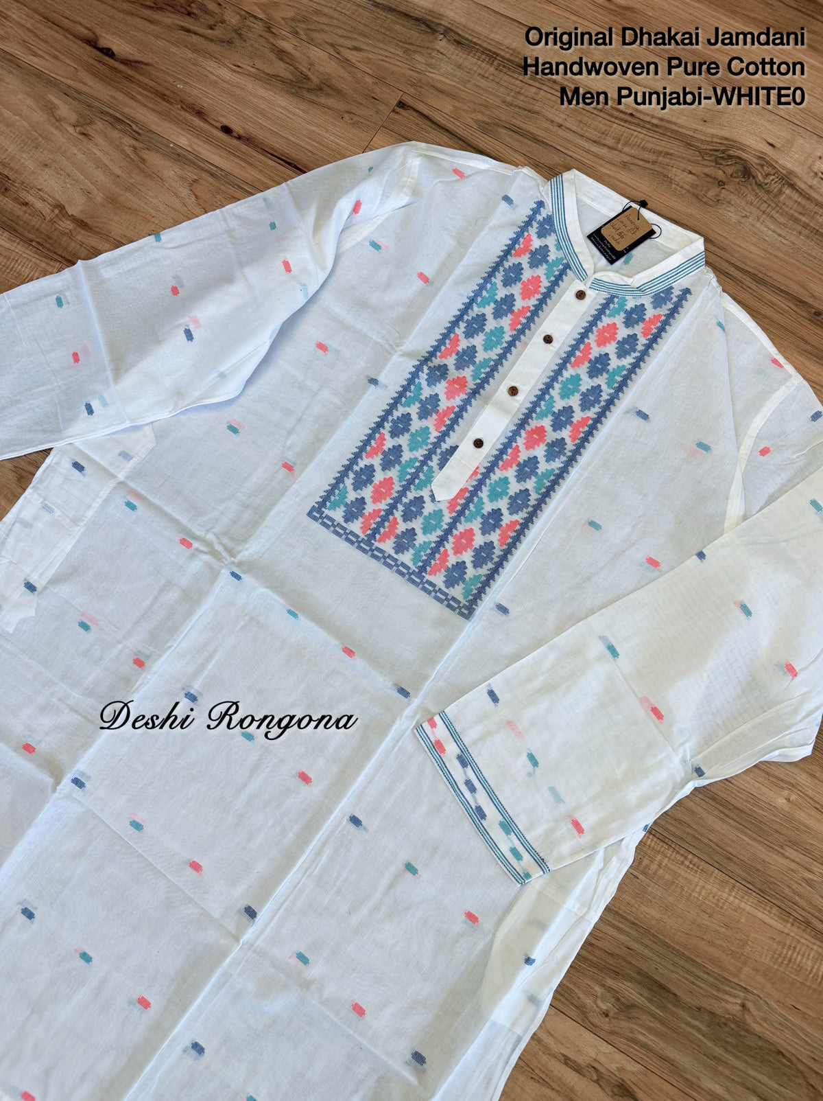 Original Dhakai Jamdani Men Punjabi-Pure Cotton