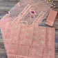 Handwoven Dhakai Jamdani Saree – Peach Halfsilk