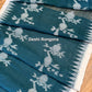 Monipuri Handwoven Cotton Saree – Teal & White