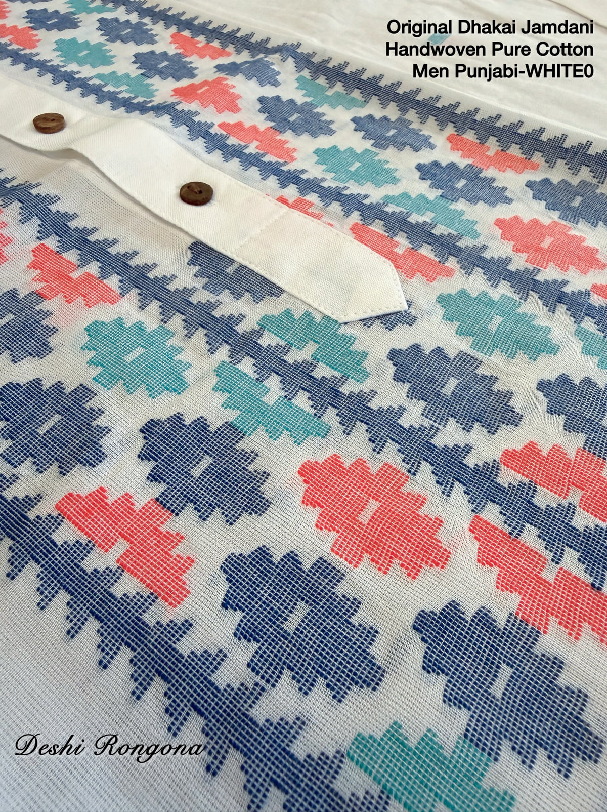 Original Dhakai Jamdani Men Punjabi-Pure Cotton