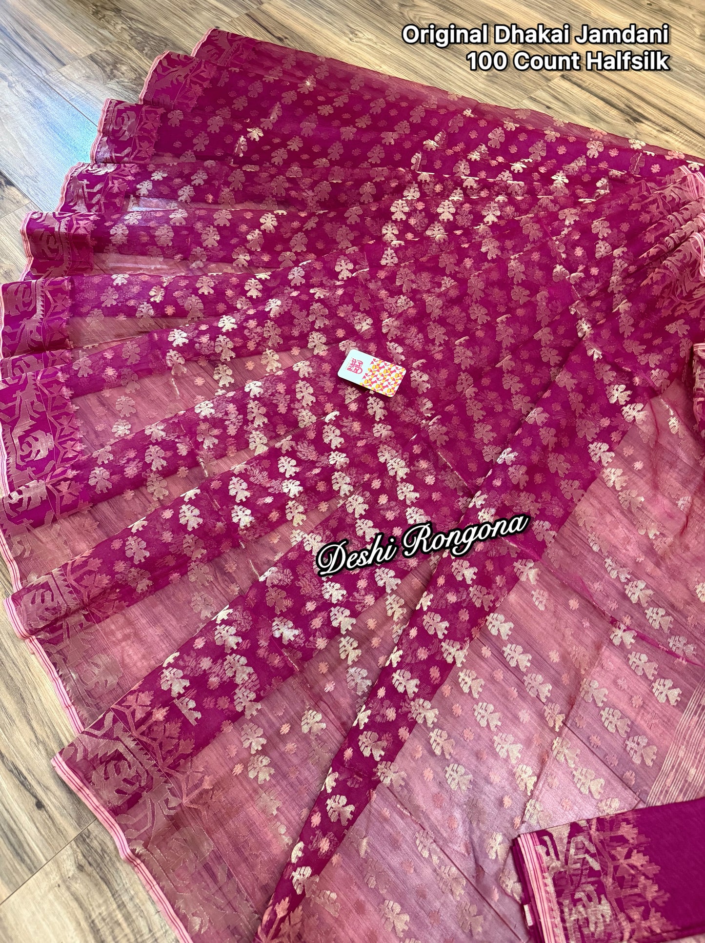 Exclusive Magenta Dhakai Jamdani Saree - Handloom Classic