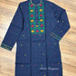 Original Dhakai Jamdani Punjabi – Handwoven Pure Cotton, Navy Blue