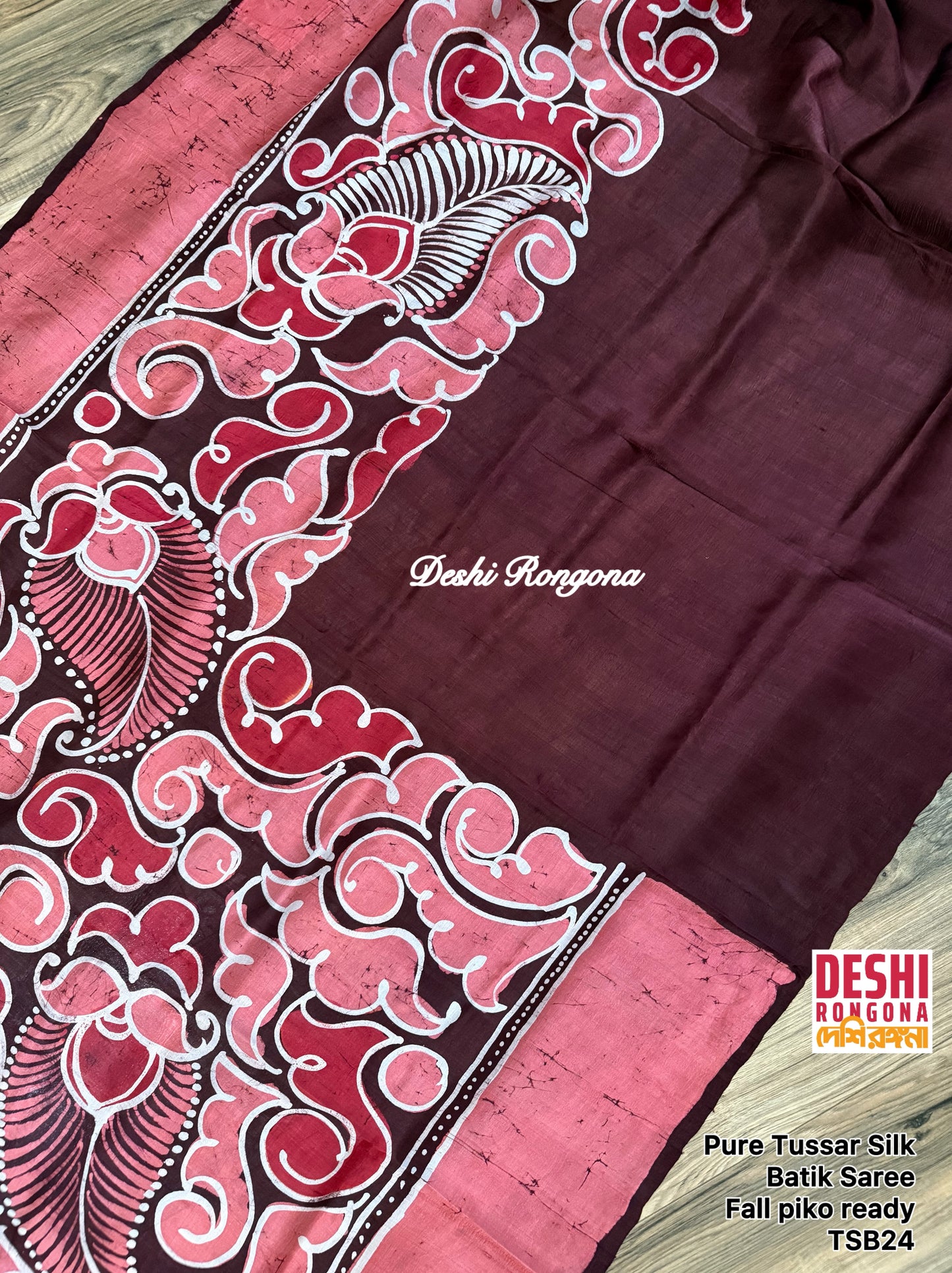 Pure Tussar Silk Hand Batik Saree