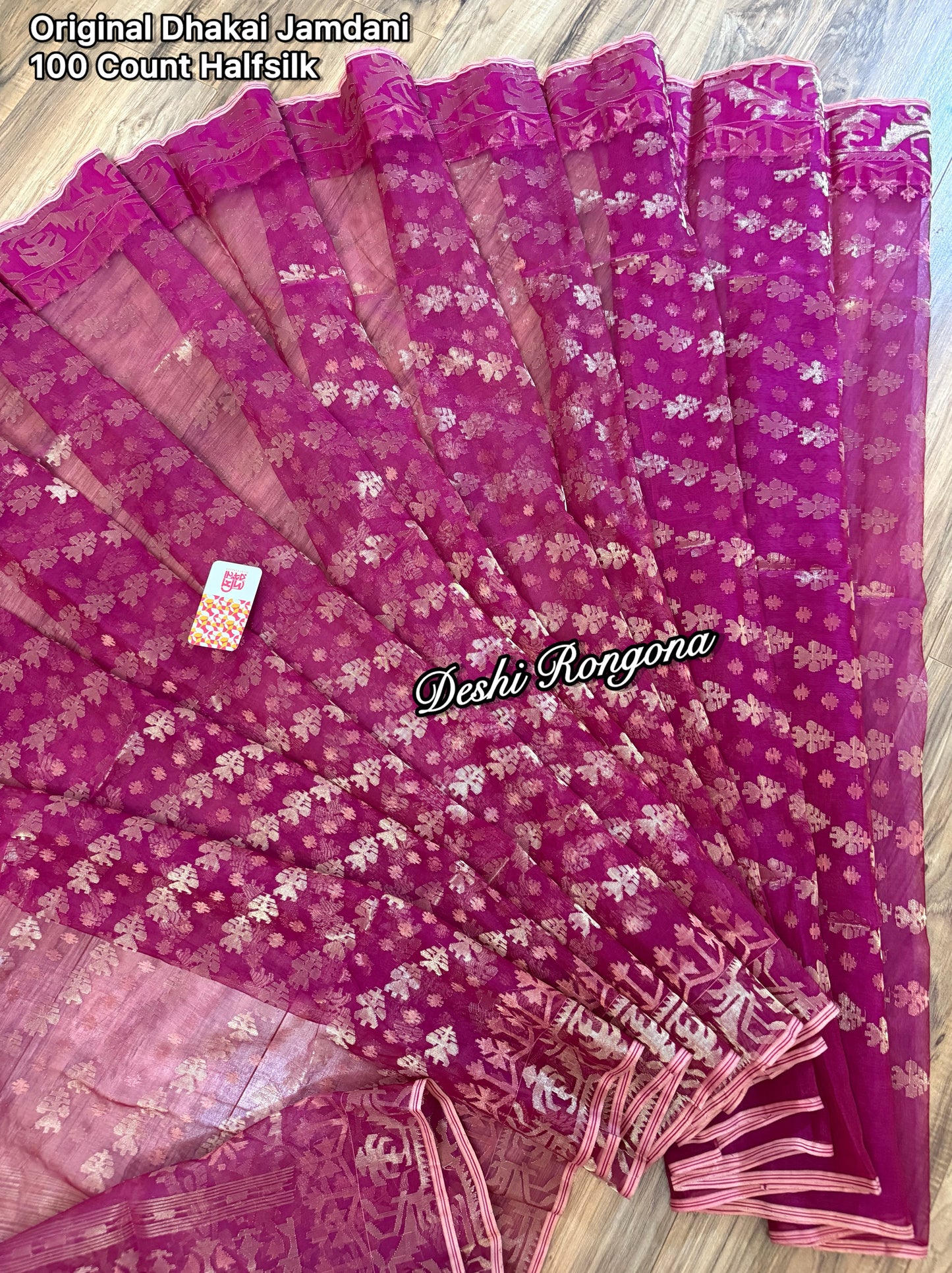 Exclusive Magenta Dhakai Jamdani Saree - Handloom Classic