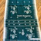 Monipuri Handwoven Cotton Saree – Teal & White