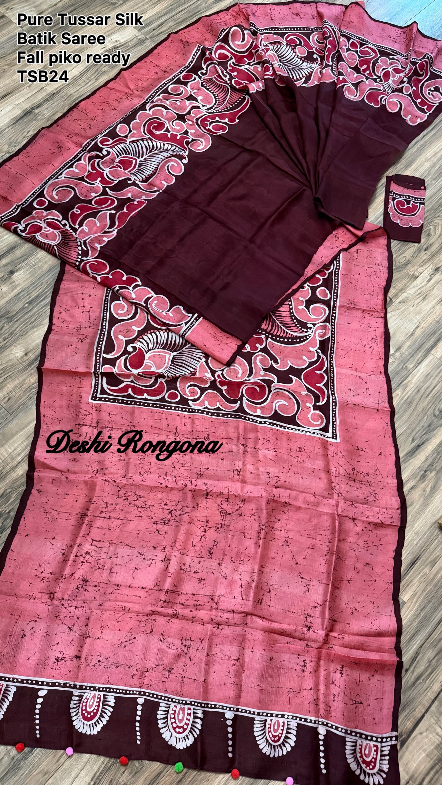Pure Tussar Silk Hand Batik Saree