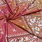Coral Pink Duel Tone Bangalore Silk Kantha Saree
