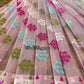Handwoven Dhakai Jamdani Saree – Baby Pink Halfsilk