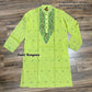 Original Dhakai Jamdani Punjabi, Handwoven Pure Cotton, Lime Color