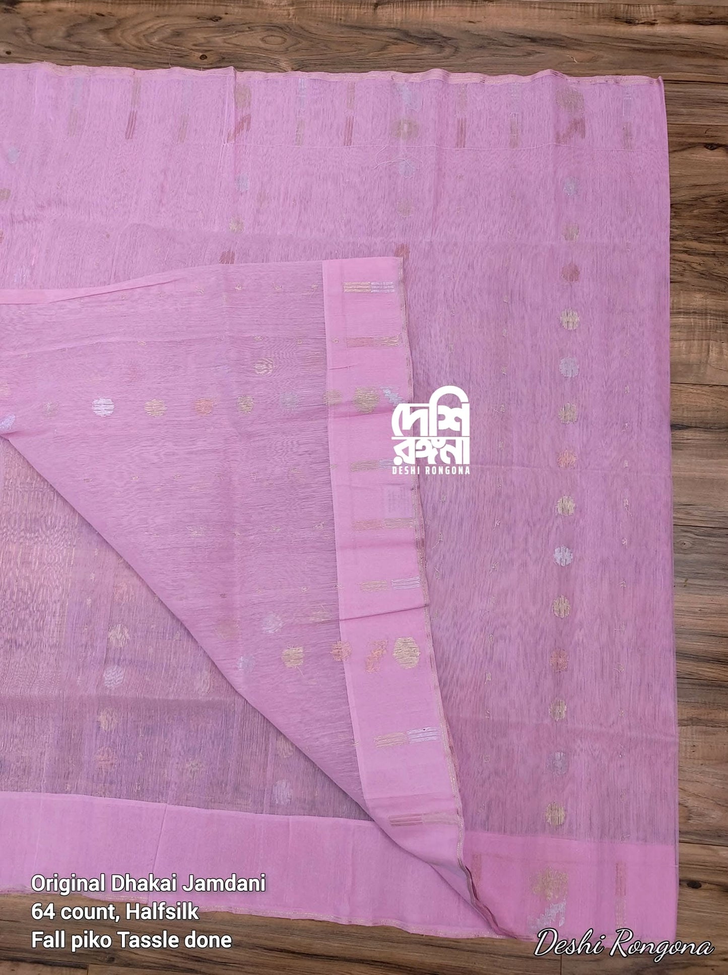 Original Dhakai Jamdani Saree -Baby Pink