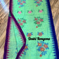 Sylheti Monipuri Saree, Mint with Purple/Blue Border