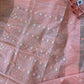 Handwoven Dhakai Jamdani Saree – Peach Halfsilk