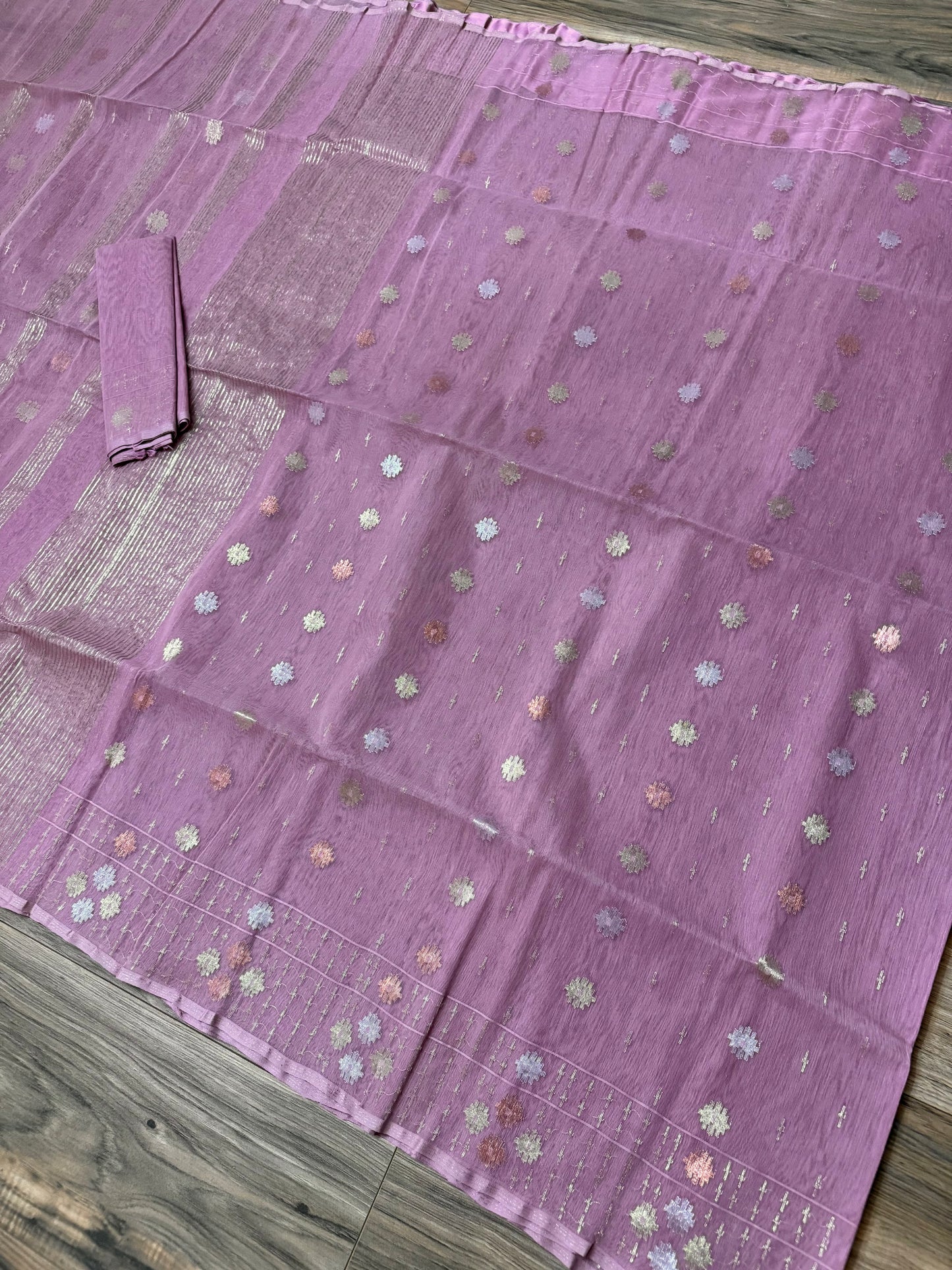 Original Dhakai Jamdani Saree - Opera Mauve